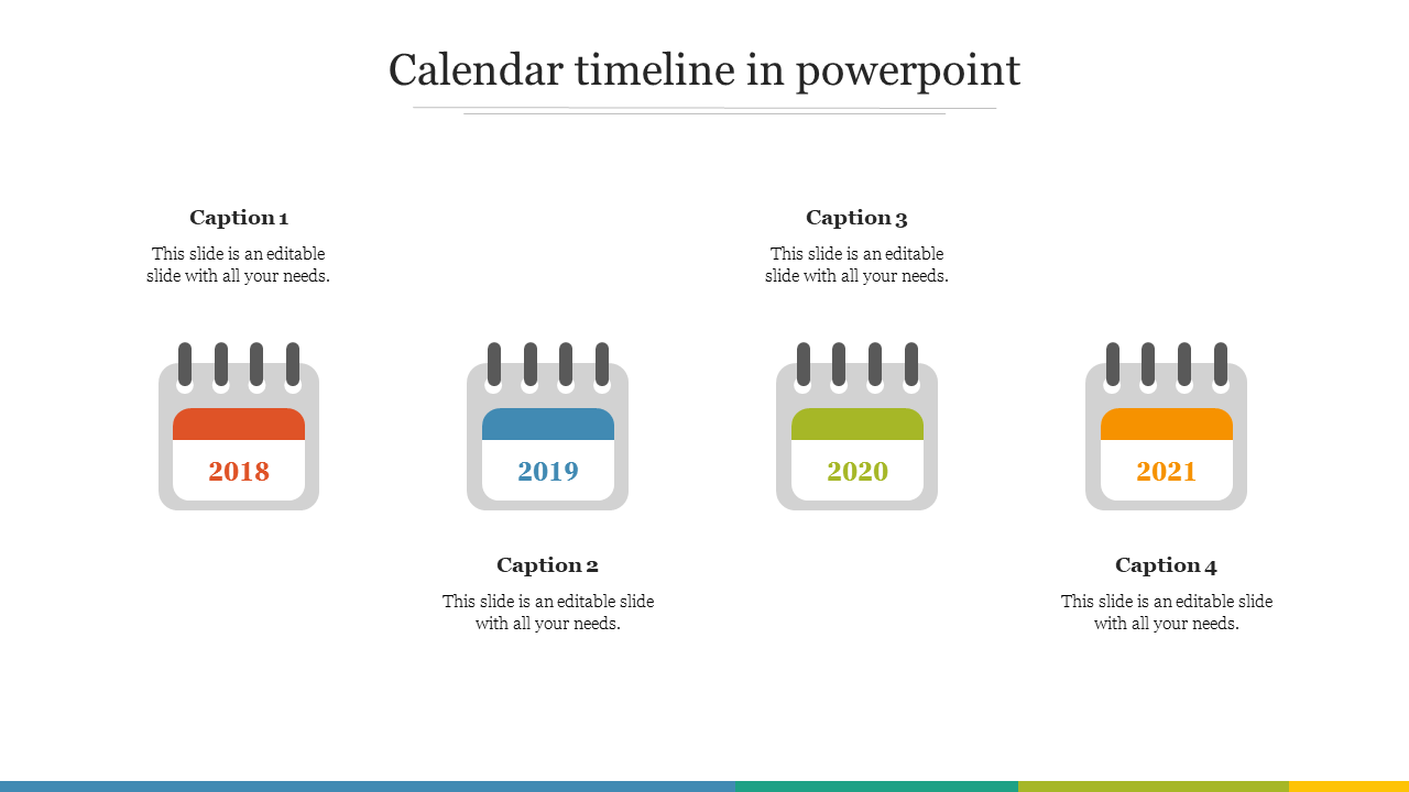 Free - Dazzling Calendar Timeline in PowerPoint Slide Themes